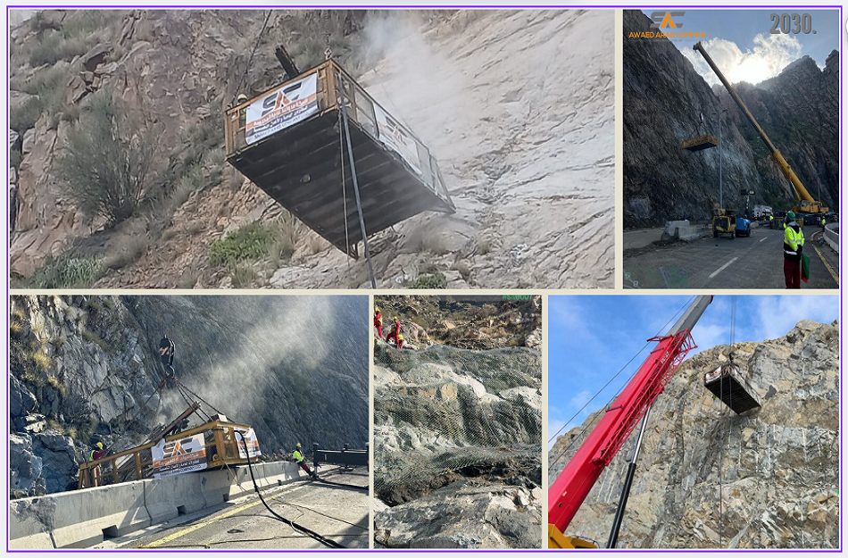 Continuing reinforcement works for mountains and rocky slopes