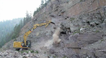 Rock cutting and chemical materials (blasting – fragmentation)