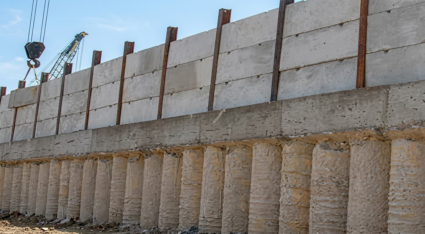 Rock stabilization work using netting and cables